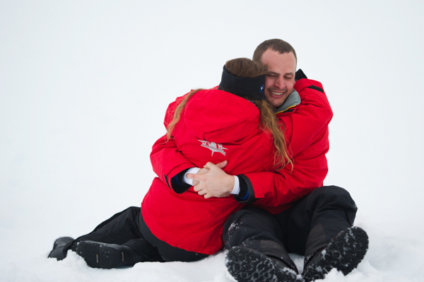 My sister's Antarctic wedding proposal. Photographs by Rebecca Yale Portraits.