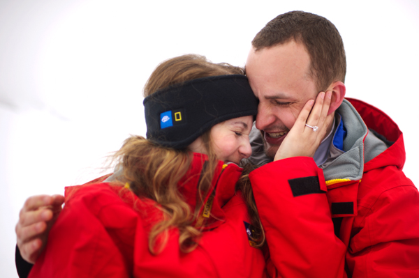 My sister's Antarctic wedding proposal. Photographs by Rebecca Yale Portraits.