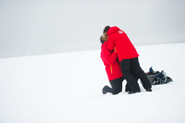 My sister's Antarctic wedding proposal. Photographs by Rebecca Yale Portraits.