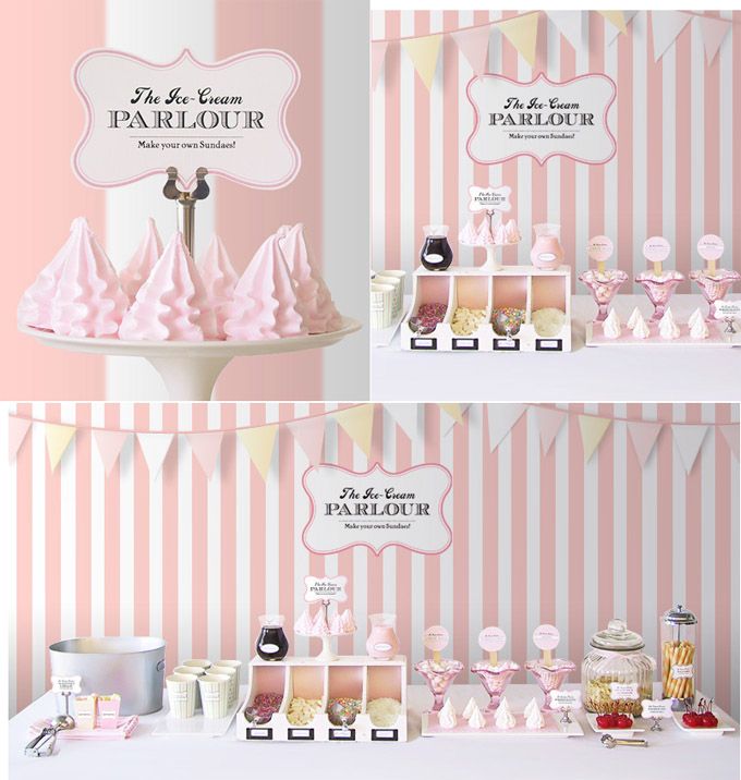 Image: <a href="http://www.eatdrinkchic.com/post.cfm/diy-ice-cream-parlour-make-your-own-sundaes-buffet-concept-for-wedding-or-party>Eat Drink Chic </a>