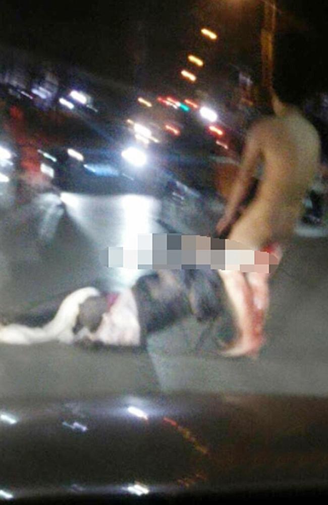 Despite bleeding profusely, the victim managed to chase his wife after his attack and fought with her outside the hospital. Image: Central European Network.