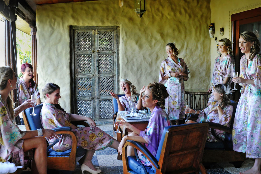 The x-metre high main doors at Villa Botanica were hand-carved in Bali over X months. Image: Iconic Bride Photography