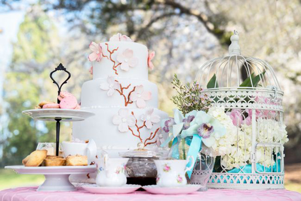 Cherry blossom pink and Tiffany blue wedding theme (14)