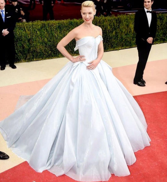Claire Danes in Zac Posen illuminating ballgown metgala 2016