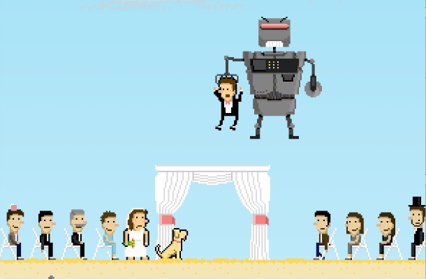 Katie Martin and Barry Abrams created a very unique Save the Date for friends and family to alert them about their upcoming nuptials Katie Martin and Barry Abrams created a very unique Save the Date for friends and family to alert them about their upcoming nuptials