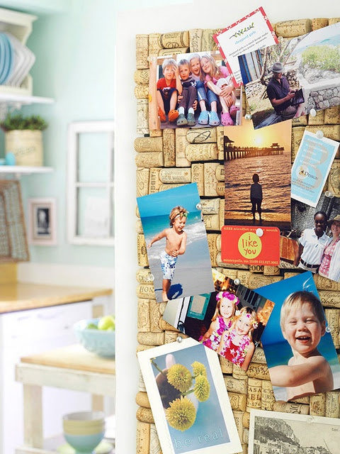 Image: Flirting with Design blog - corkboard display for your wedding photos