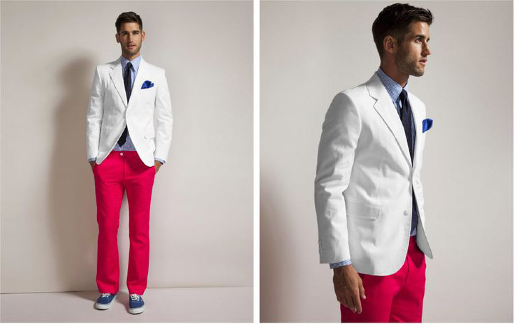 Fuscia pants definitely add a pop of colour