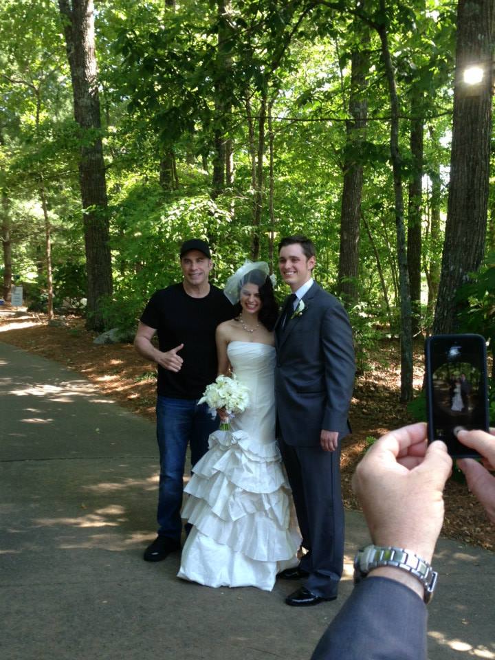 John Travolta with the newlyweds
