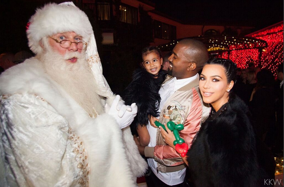 Kim and Kanye introduce their daughter North to a very special guest. Image: Kim Kardashian West via Twitter