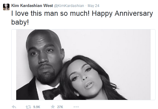 Kim and kanye's first wedding anniversary photos