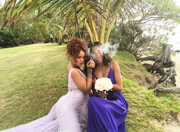 Rihanna as a bridesmaid