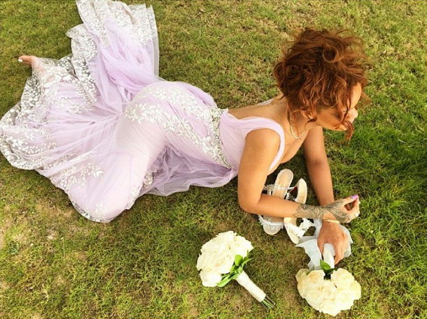 Singer rihanna as a bridesmaid