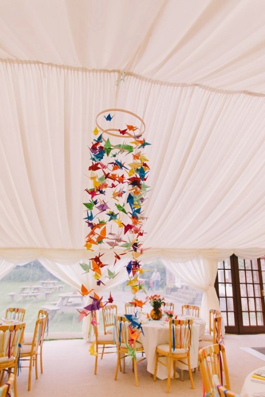 origami hanging centrepiece for wedding