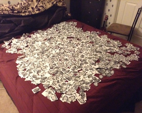 The creepiest engagement present ever? A room full of, well, your own faces?