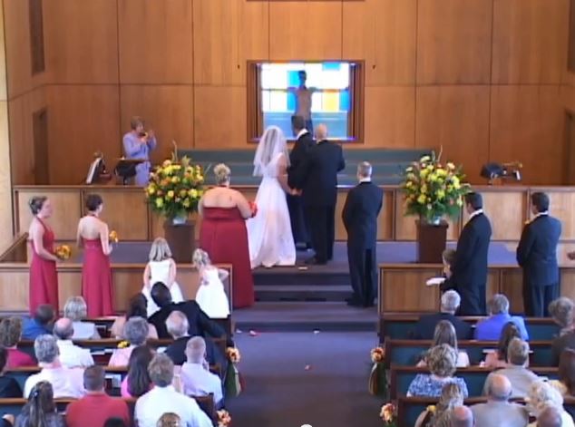 The naked intruder made his unwelcome appearance as the vows were being taken The naked intruder made his unwelcome appearance as the vows were being taken