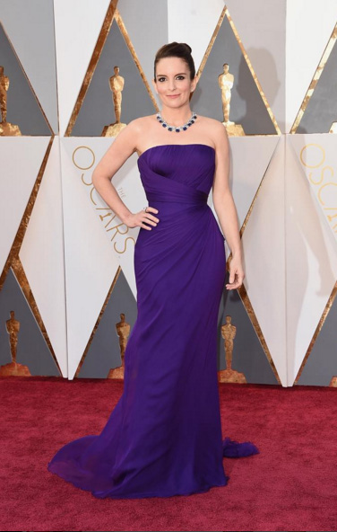 Tina Fey in Versace. Image Versace via Instagram