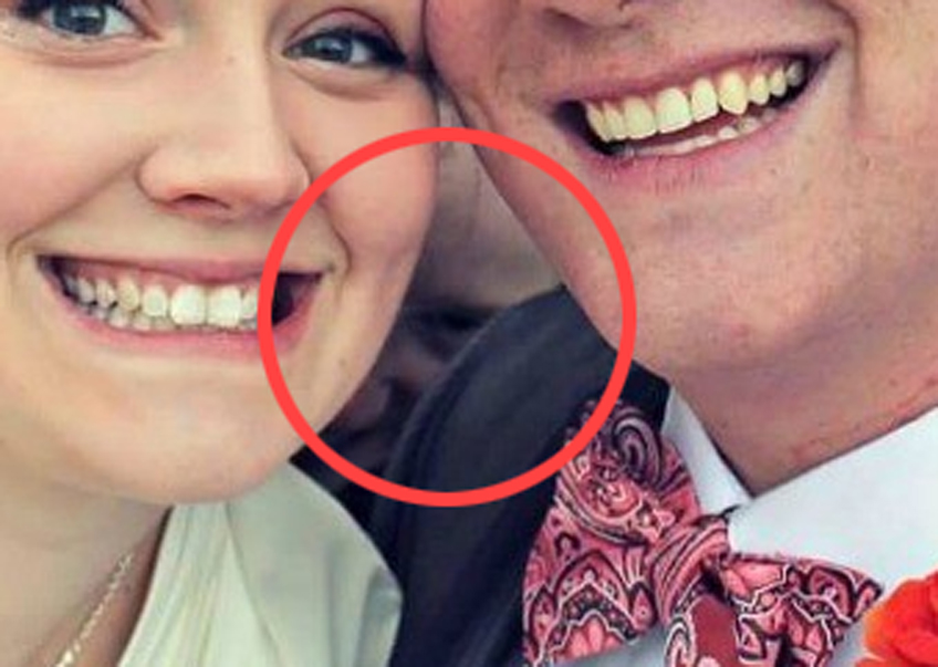 Wedding guest ghost photobomb