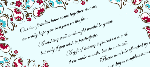 Wishing well wording (we hope) won't offend! Wishing well wording (we hope) won't offend!