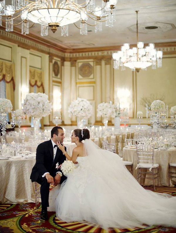canadian bride in an elie saab wedding dress