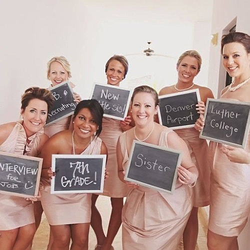 bridesmaids in pink dresses