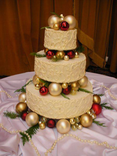 christmas wedding cake