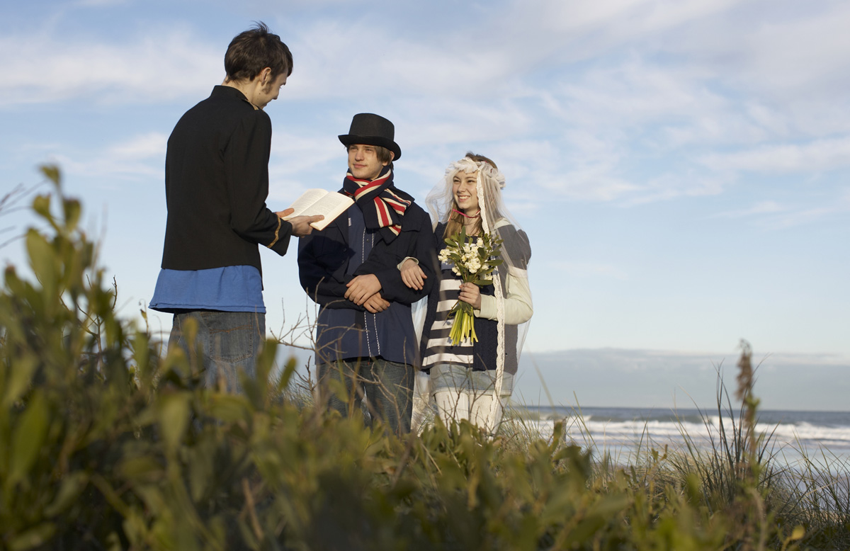 Civil wedding ceremony at the beach