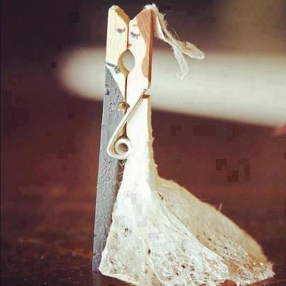 clothes peg bride and groom sketch