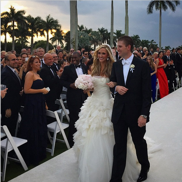Lara and Eric walk down the aisle. Image: Clayton Norrigo via Instagram