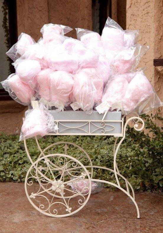 fairy floss cart at wedding