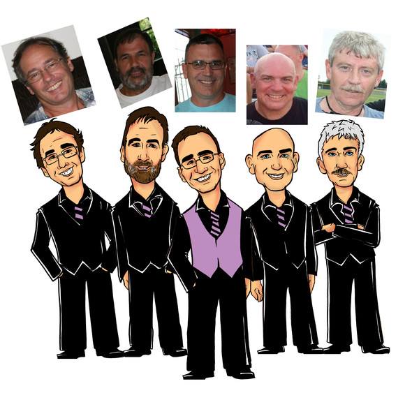 Bridal party caricatures