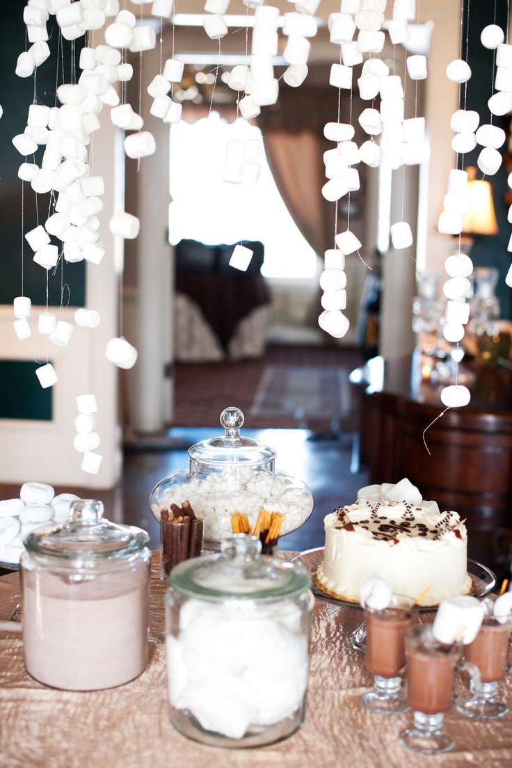 hot chocolate bar at wedding