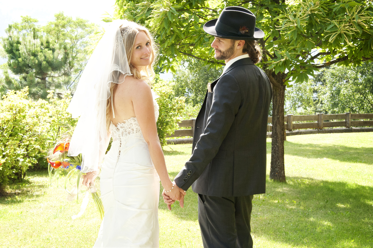 Bride and Groom Behind