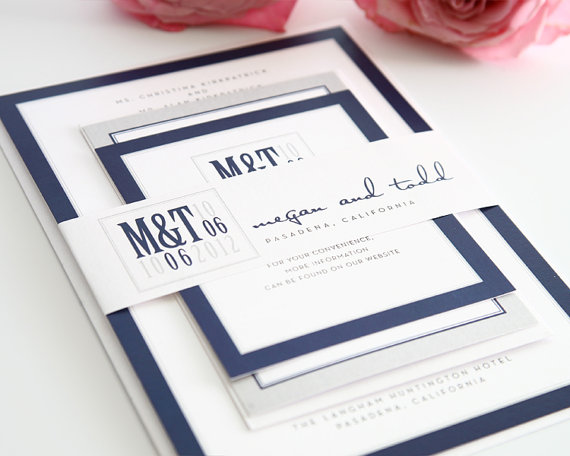 Navy Blue wedding invitations