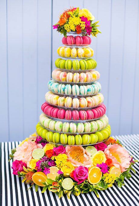 colourful macaron tower