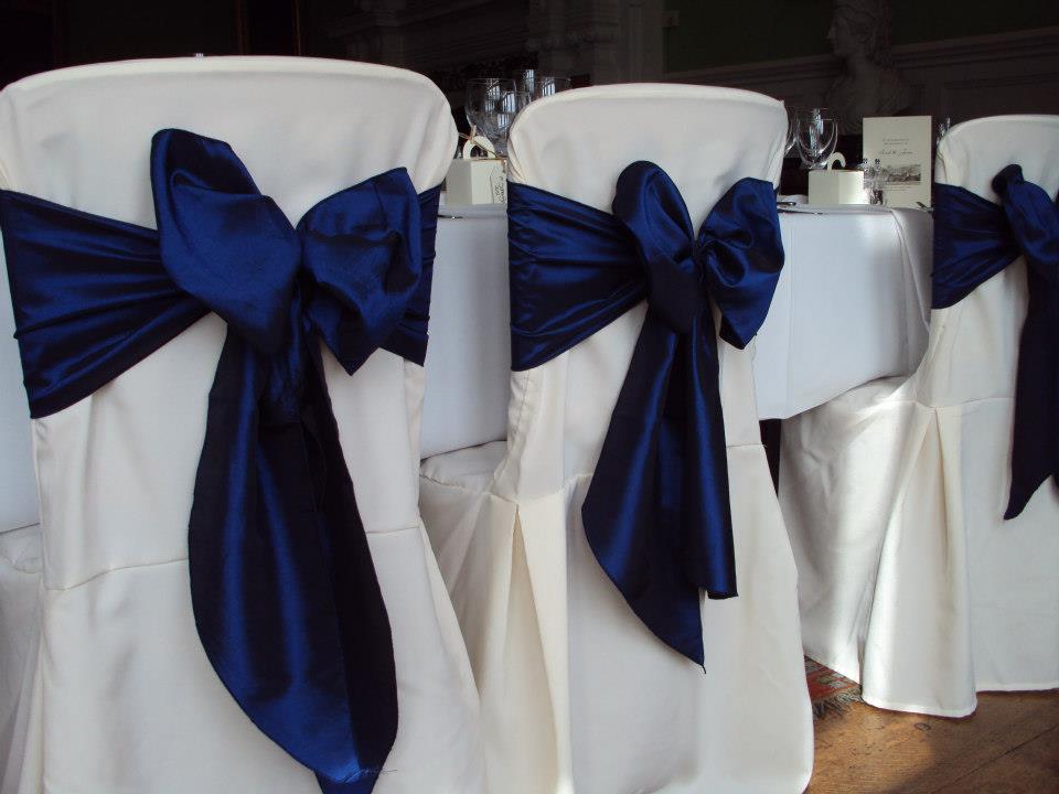 Navy blue chair covers