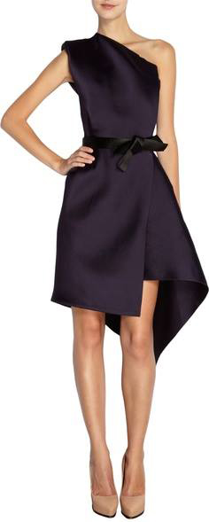 one shoulder lanvin black dress