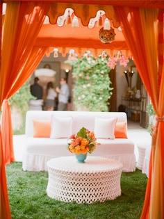 outdoor wedding styling in orange