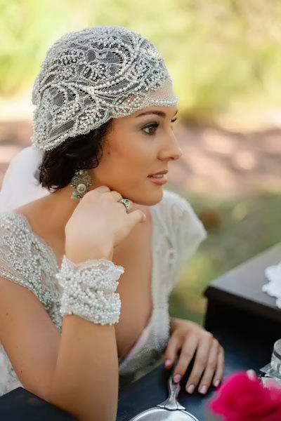 pearly vintage bride cap