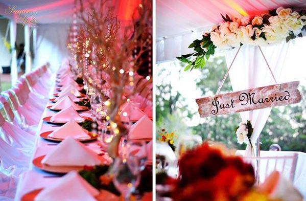 pink wedding styling