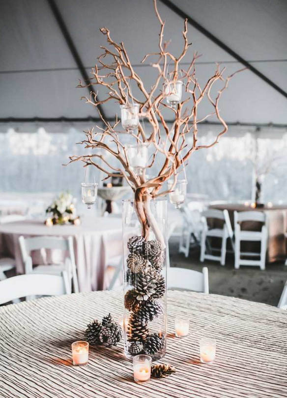 stick centrepiece wedding