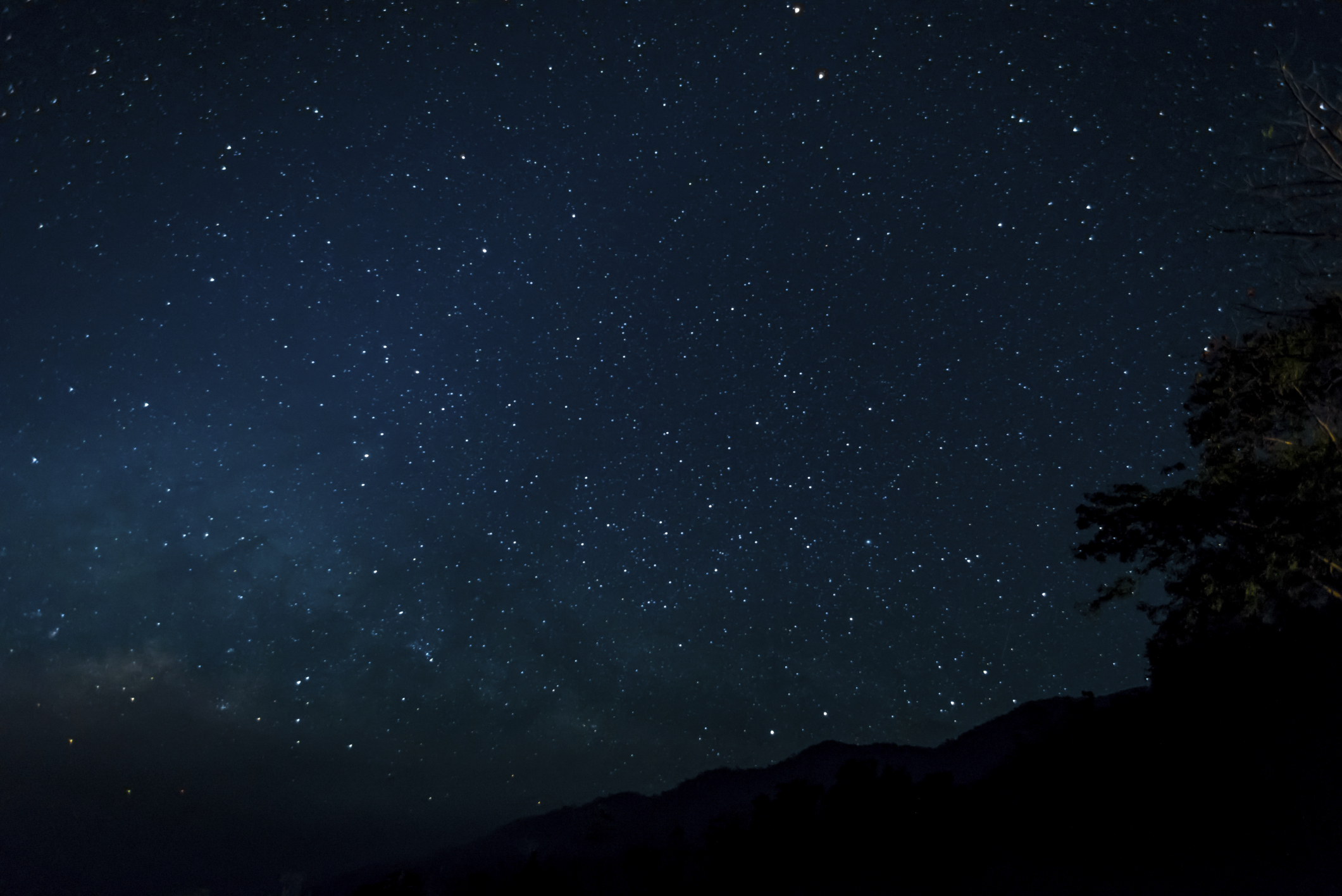 Night time with stars in sky