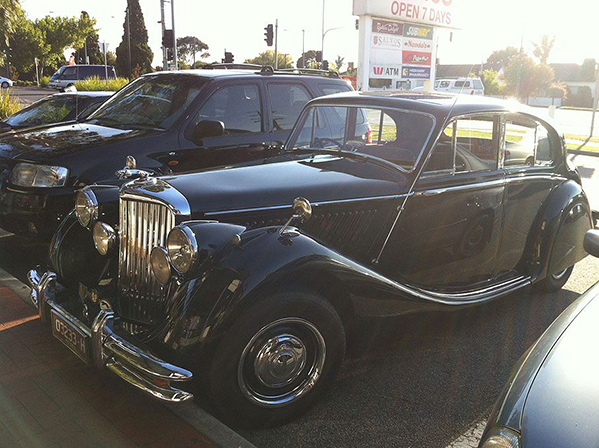 vintage jag for the wedding