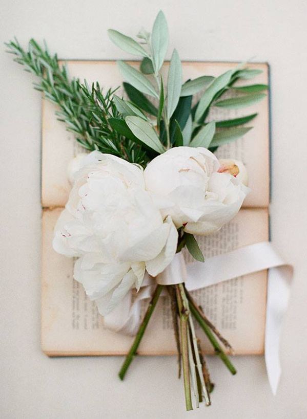 wedding bouquet with rosemary and sage