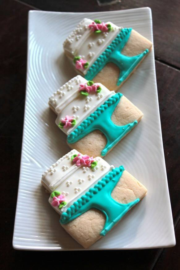 biscuits shaped like wedding cakes