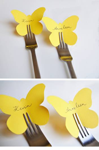 wedding placecards on forks