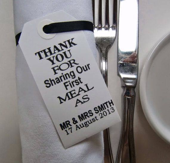 wedding tables thank you notes