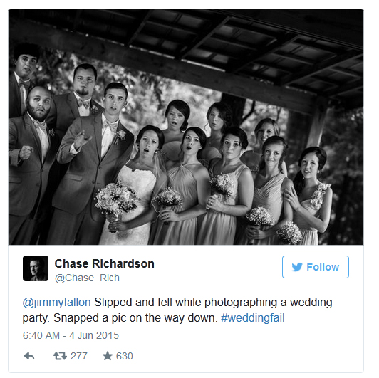 Chase Tweeted the photo to US talk show host JImmy Fallon, who featured the photo on television causing it to go viral