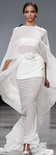 white flowing wedding gown by stephane rolland