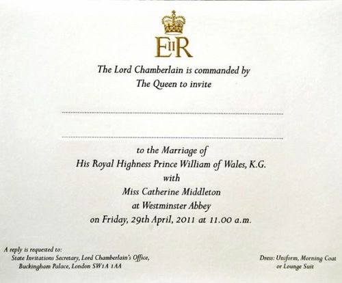 The royal wedding invitation - Kate and William The royal wedding invitation - Kate and William